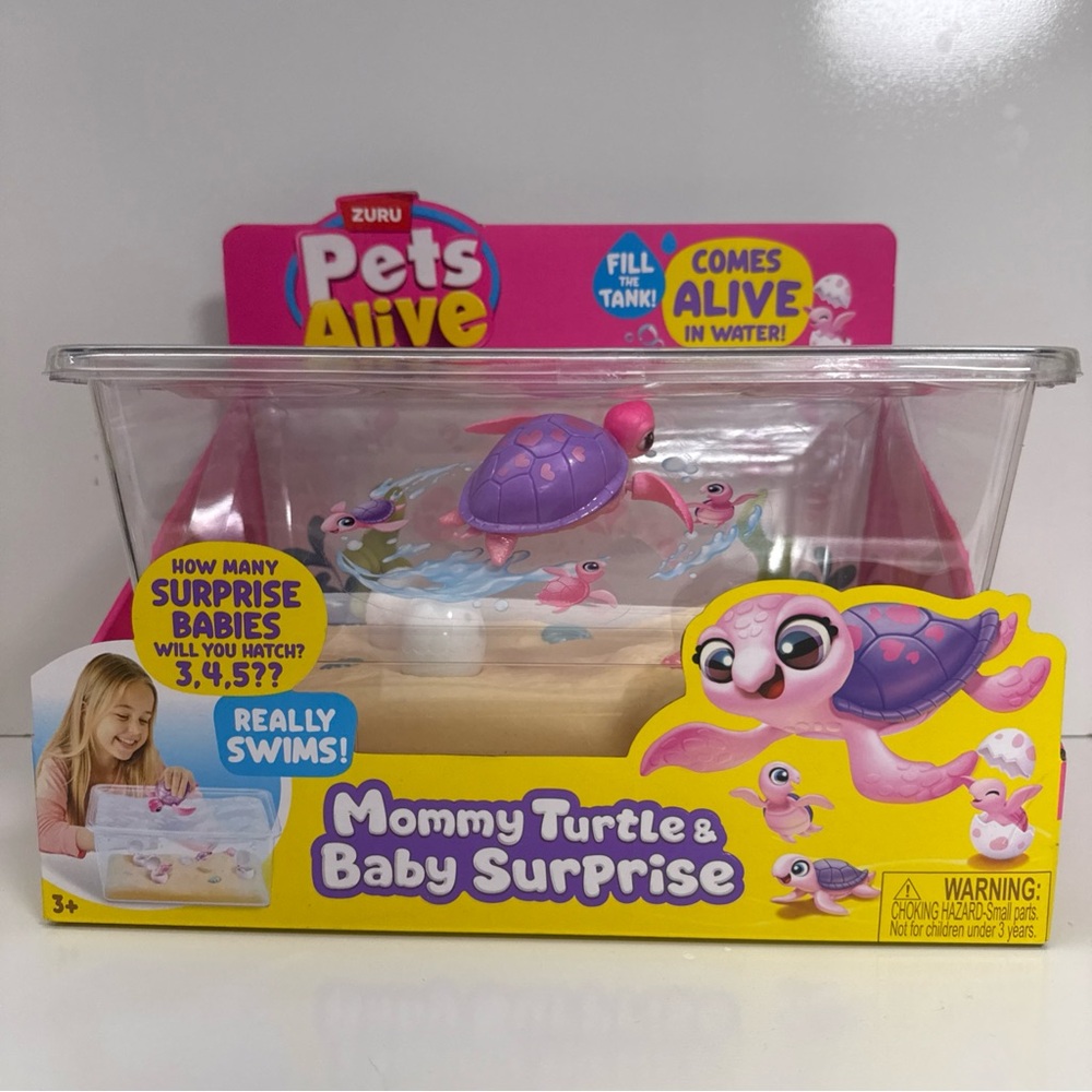 Zuru Pets Alive Mommy Turtle & Baby Surprise Playset - Purple